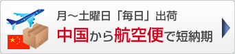 中国から航空便で短納期